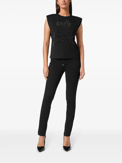 Skull-Embellished Tank Top