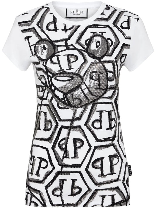 Teddy Bear-Embellished T-Shirt