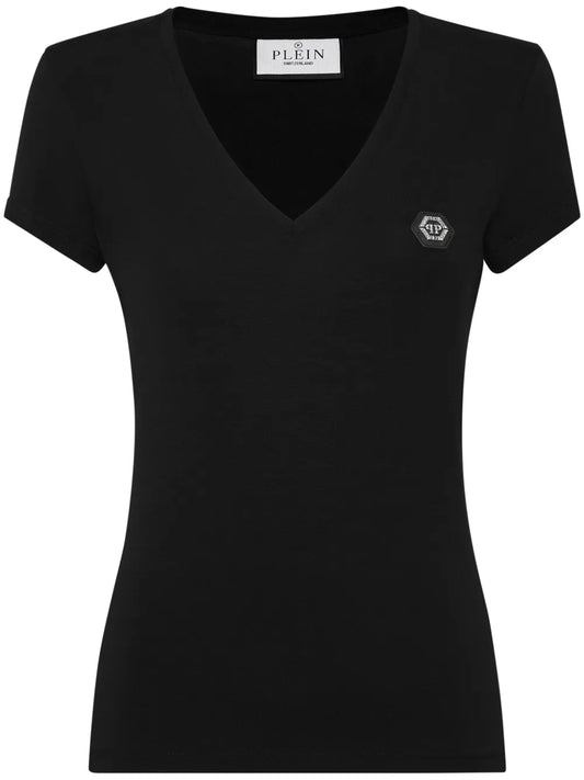 Logo-Appliqué V-Neck T-Shirt