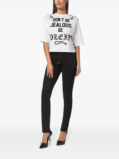 Cropped Round-Neck T-Shirt