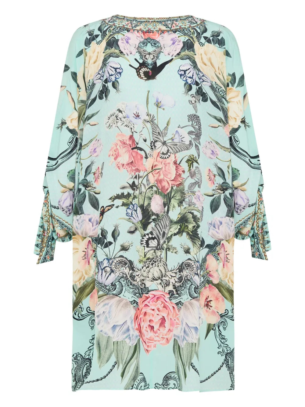 Petal Promise Land-Print Silk Dress