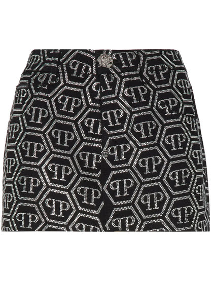 Monogram Denim Skirt