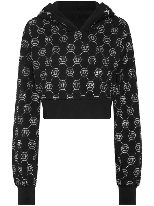 Monogram Cropped Hoodie