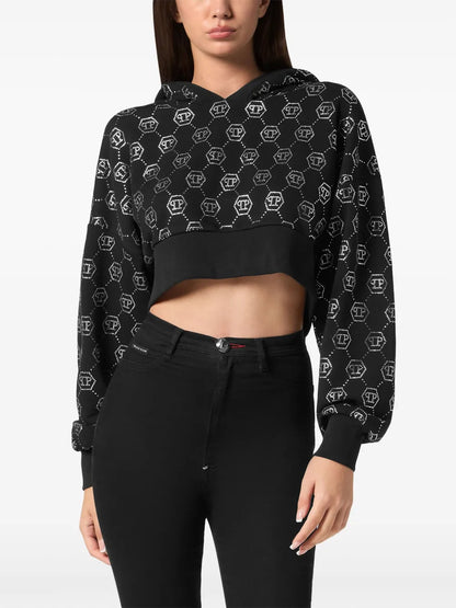 Monogram Cropped Hoodie