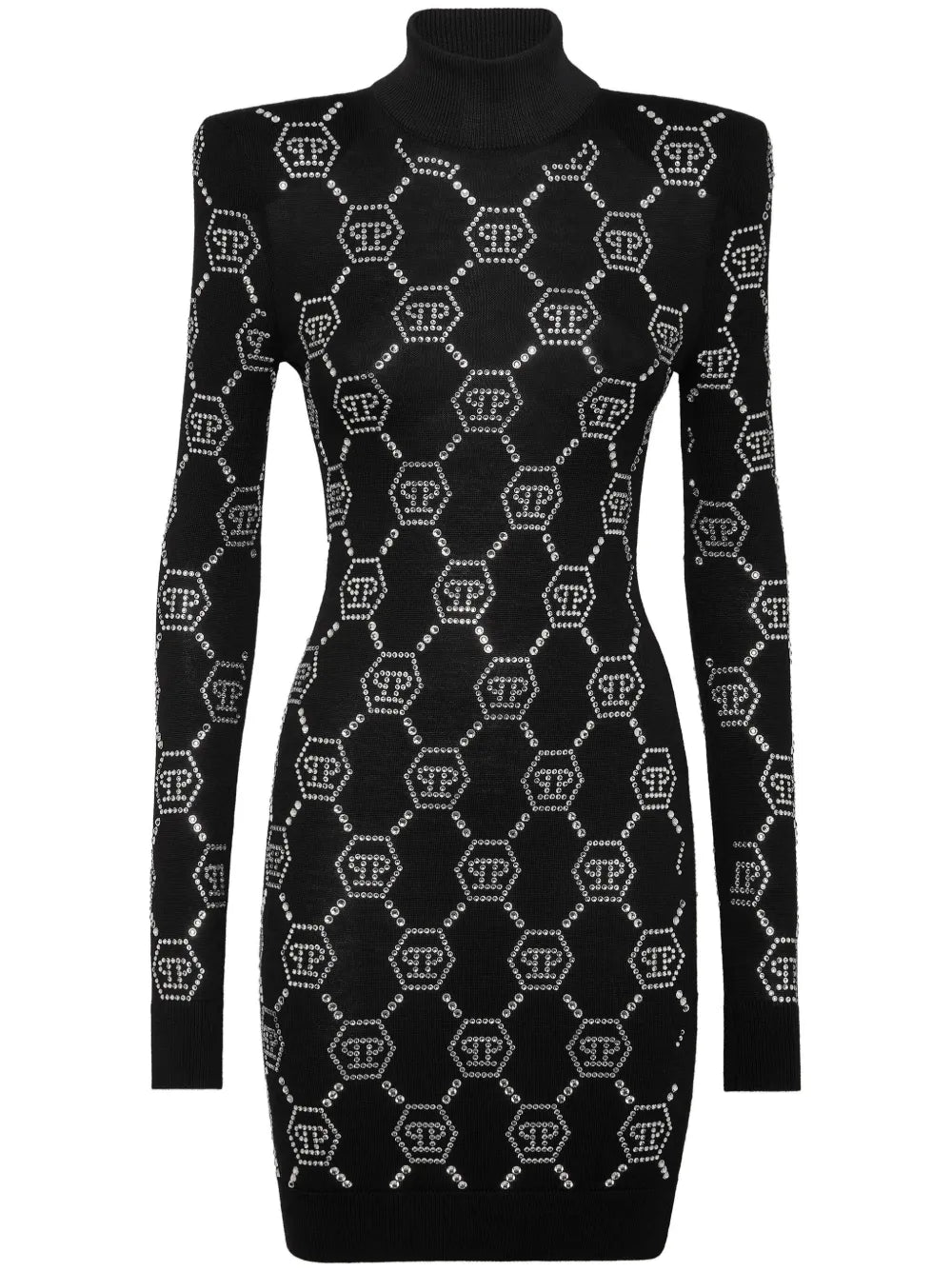 Crystal-Embellished Monogrammed Mini Dress
