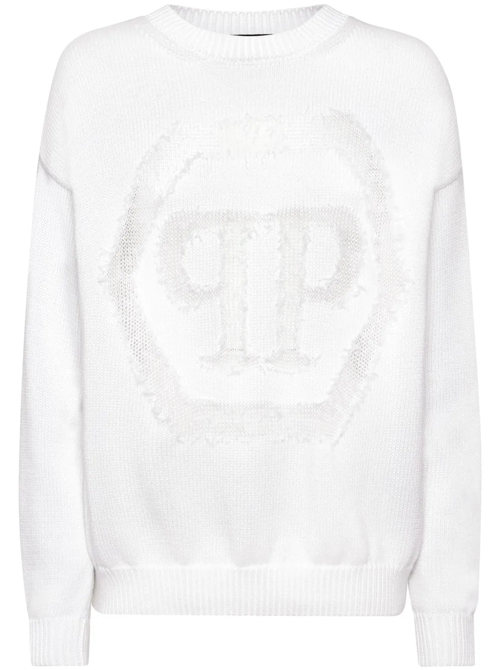 Devoré-Logo Crew-Neck Sweater