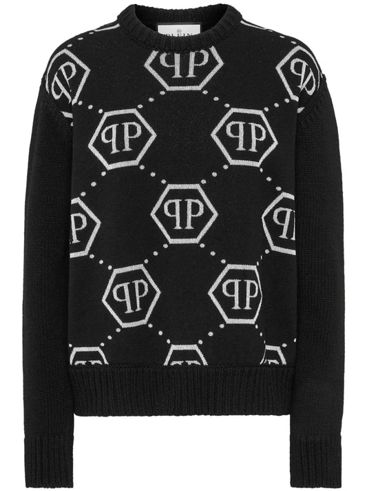 Intarsia-Knit Logo Jumper