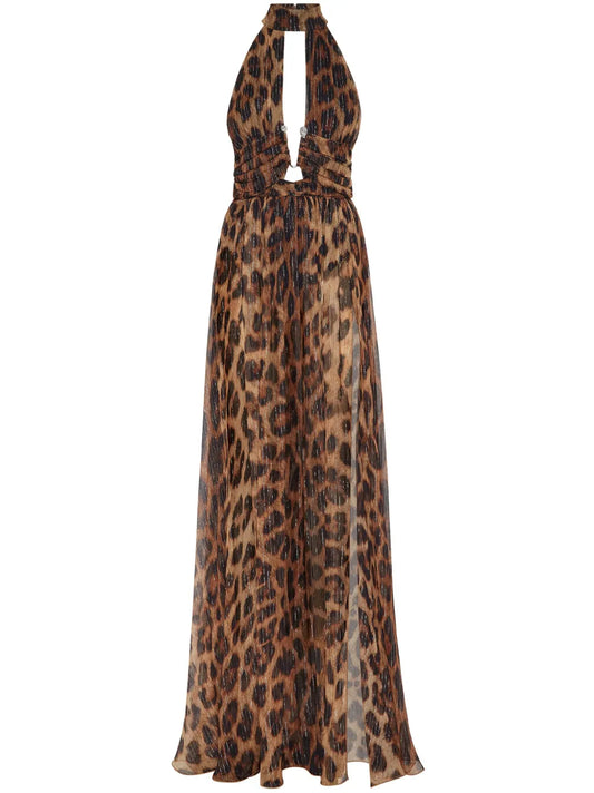 Leopard-Print Long Dress