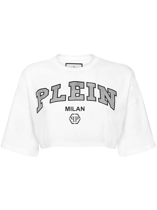 Logo-Embellished Cotton Crop Top