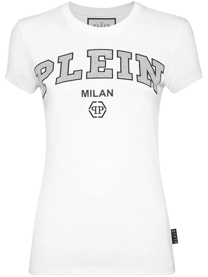 Crystal-Logo Cotton T-Shirt