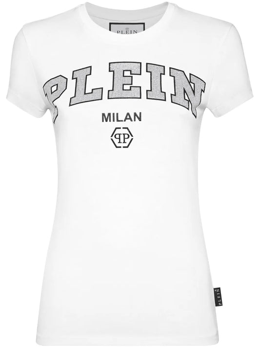 Crystal-Logo Cotton T-Shirt