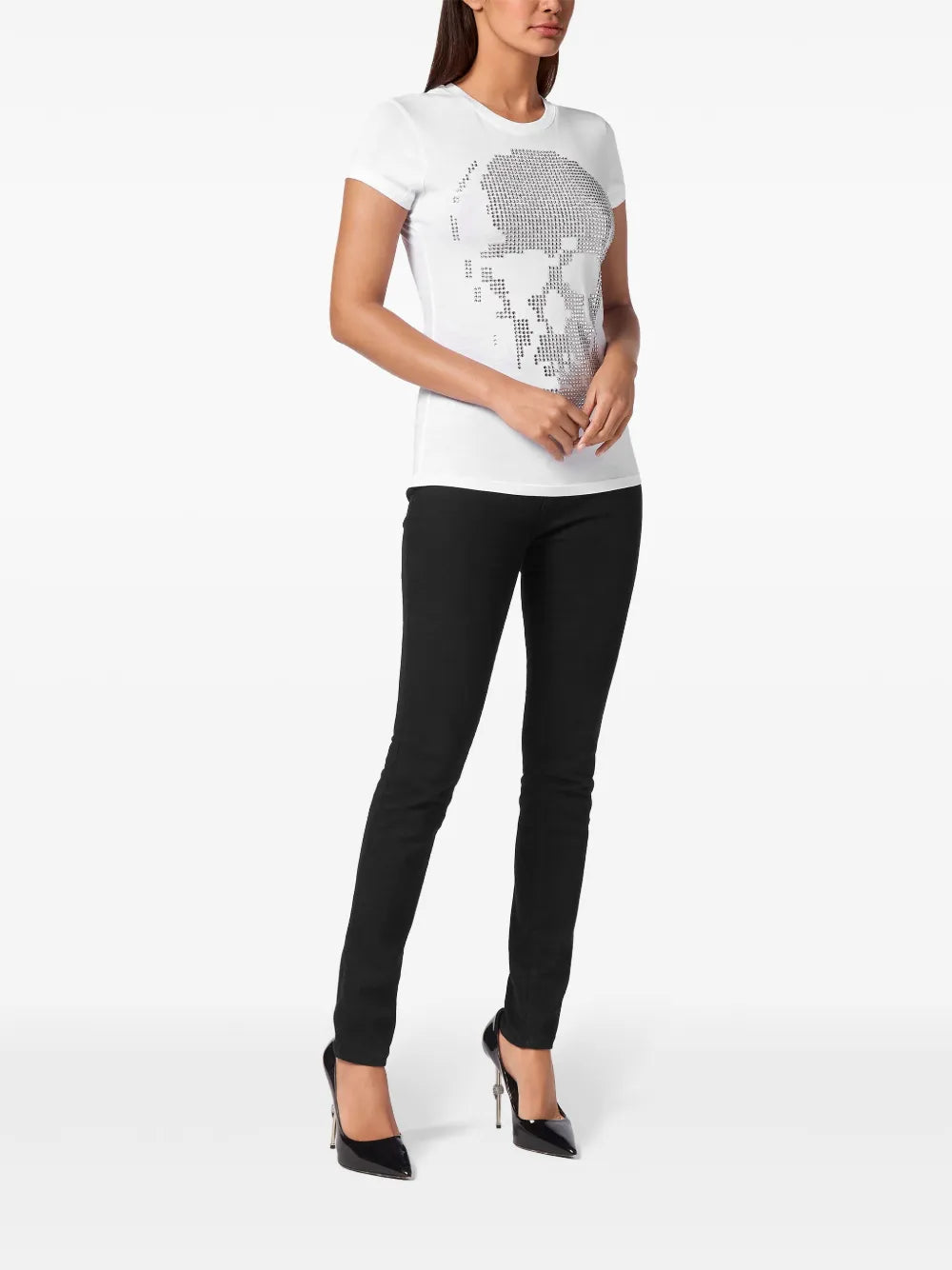 Stud-Embellished Cotton T-Shirt