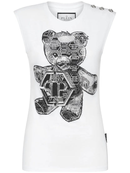 Crystal-Embellished Cotton Tank Top