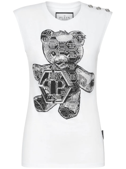 Crystal-Embellished Cotton Tank Top