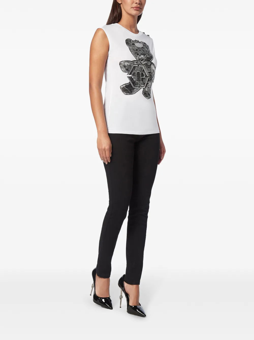 Crystal-Embellished Cotton Tank Top