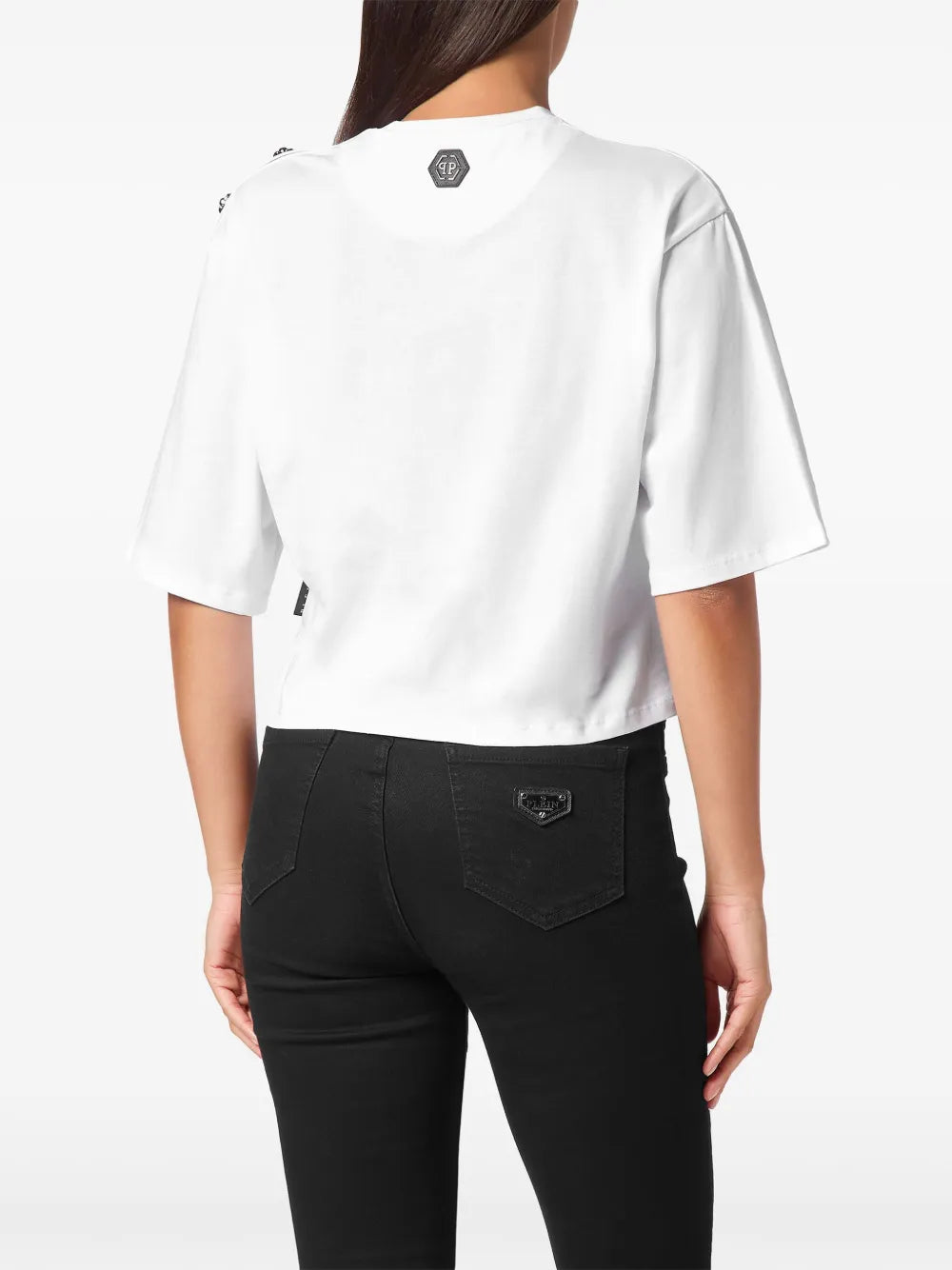 Teddy Bear-Print Cropped T-Shirt