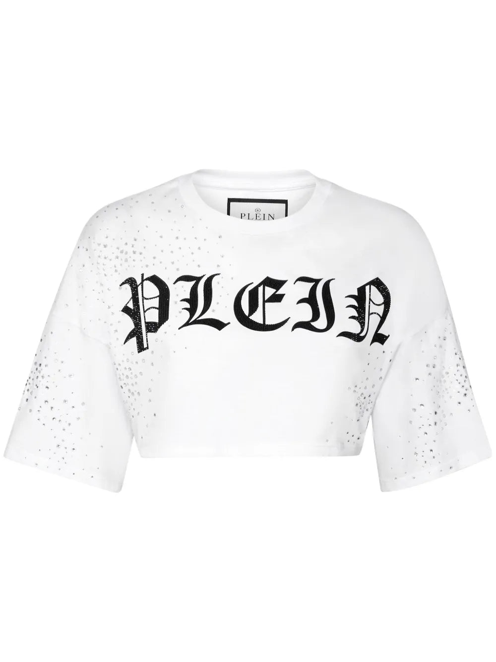 Crystal-Embellished Cropped T-Shirt