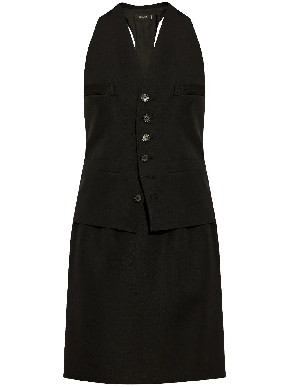 V-Neck Wool Dress