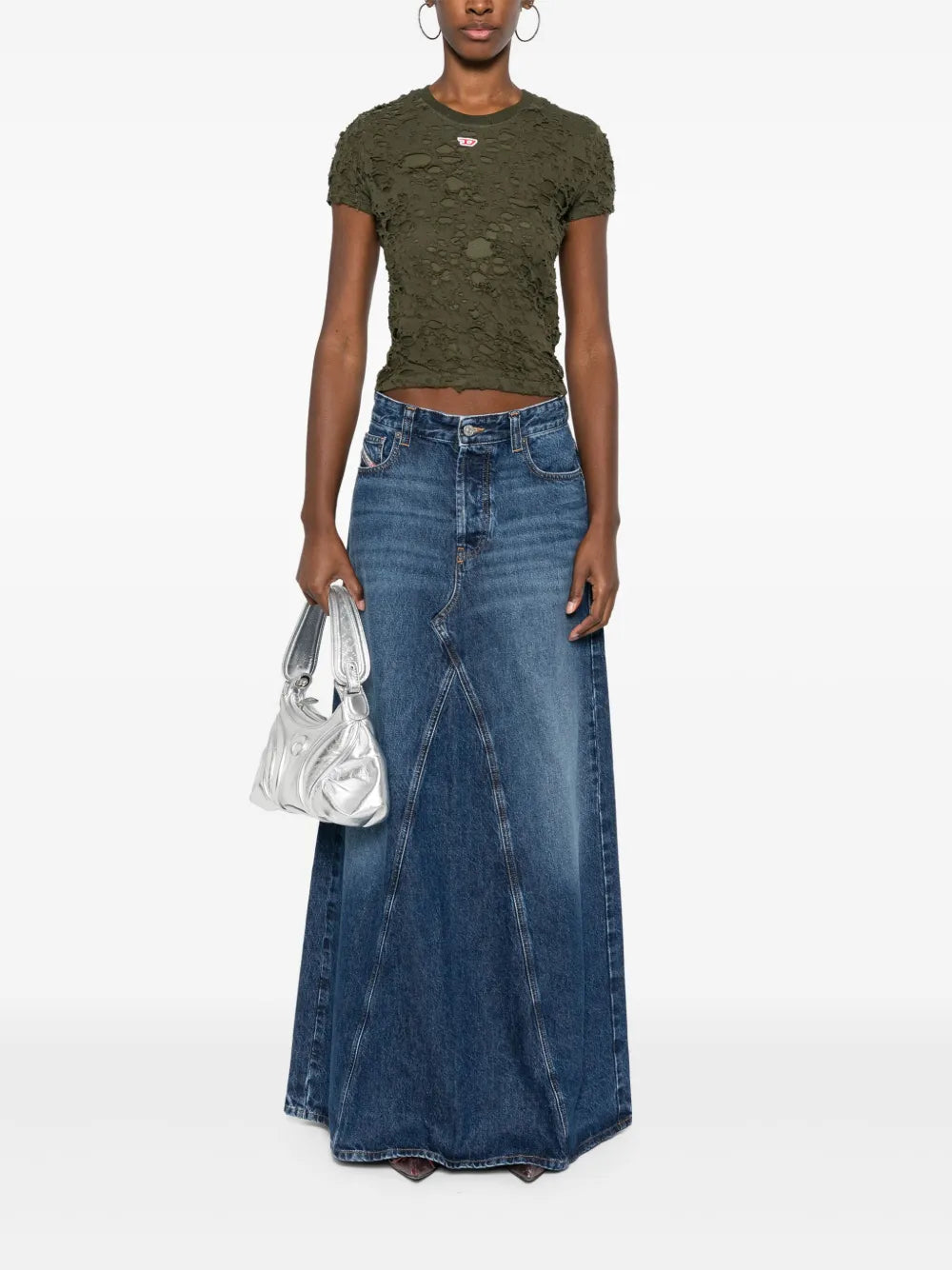 De-Pago Maxi Denim Skirt