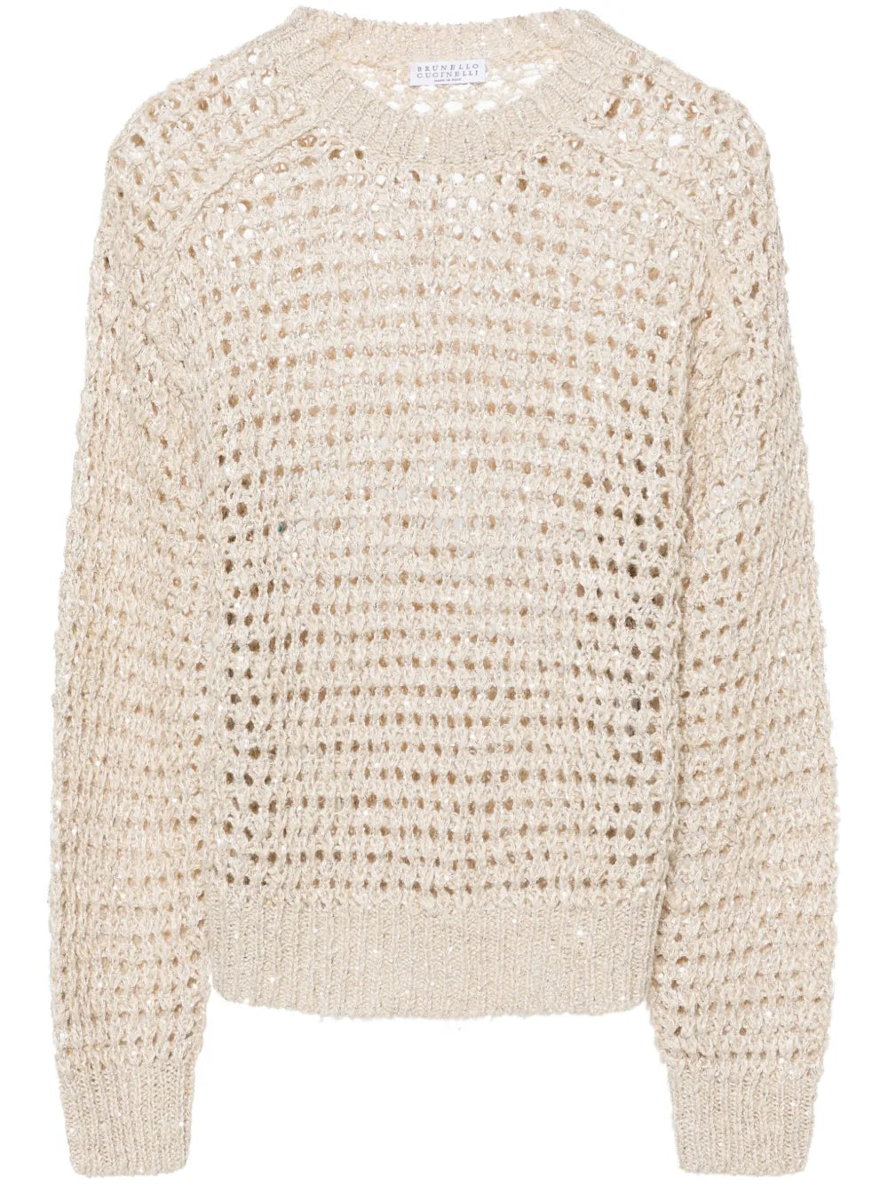 Sequined Open-Knit Jumper