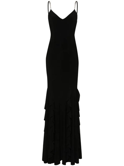 Ruffled Chiffon Maxi Dress