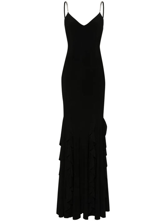 Ruffled Chiffon Maxi Dress