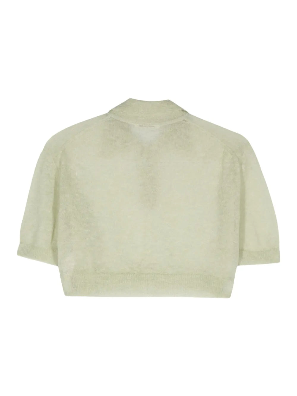 Fine-Knit Cropped Polo Top