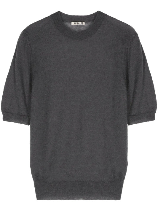 Short-Sleeve Mohair Blend Jumper