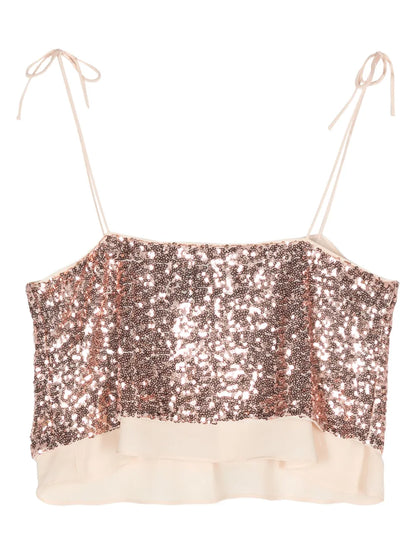 Jovana Sequinned Crop Top