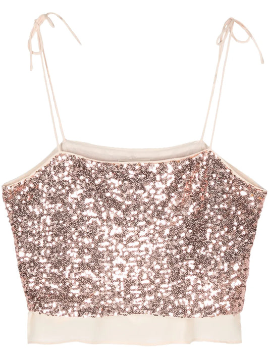 Jovana Sequinned Crop Top