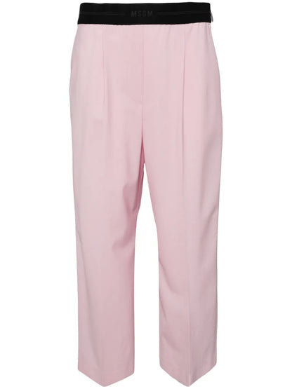 Logo-Waistband Wide-Leg Trousers