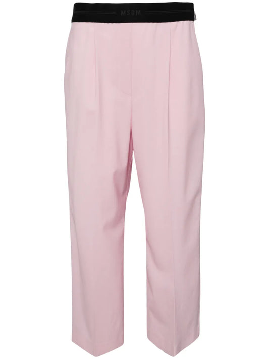 Logo-Waistband Wide-Leg Trousers