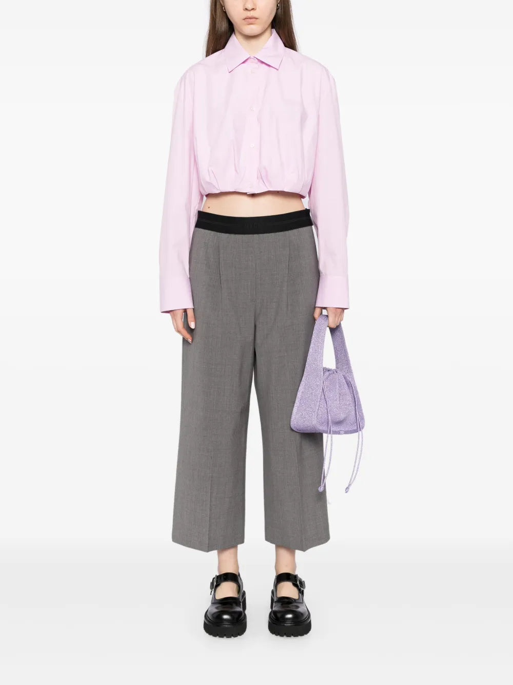 Embroidered Cropped Shirt