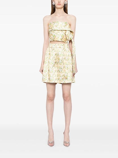 Mikado Tailored Top And Shorts Set