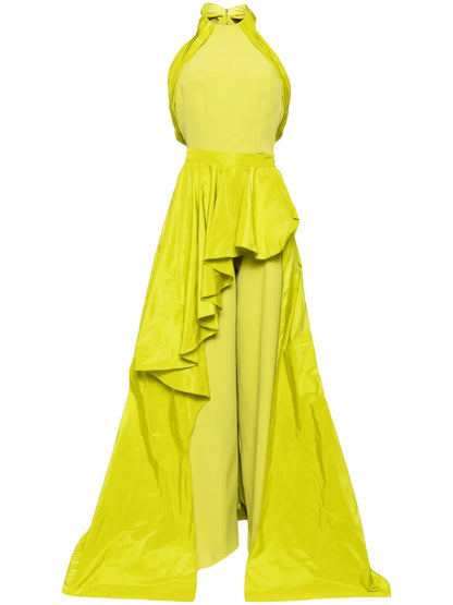 Detachable Overskirt Sleeveless Jumpsuit