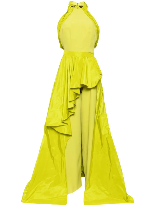 Detachable Overskirt Sleeveless Jumpsuit