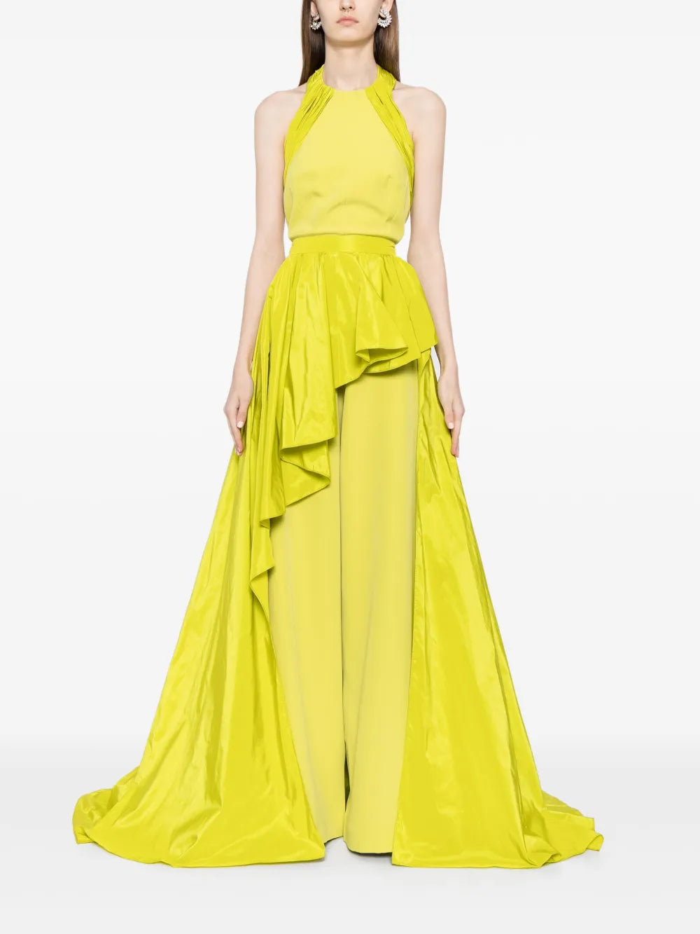 Detachable Overskirt Sleeveless Jumpsuit