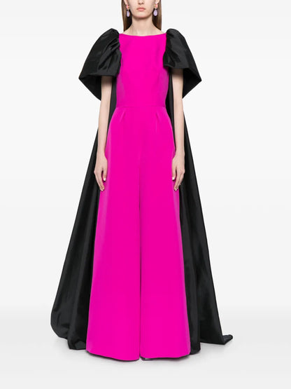 Cape-Detail Wide-Leg Jumpsuit