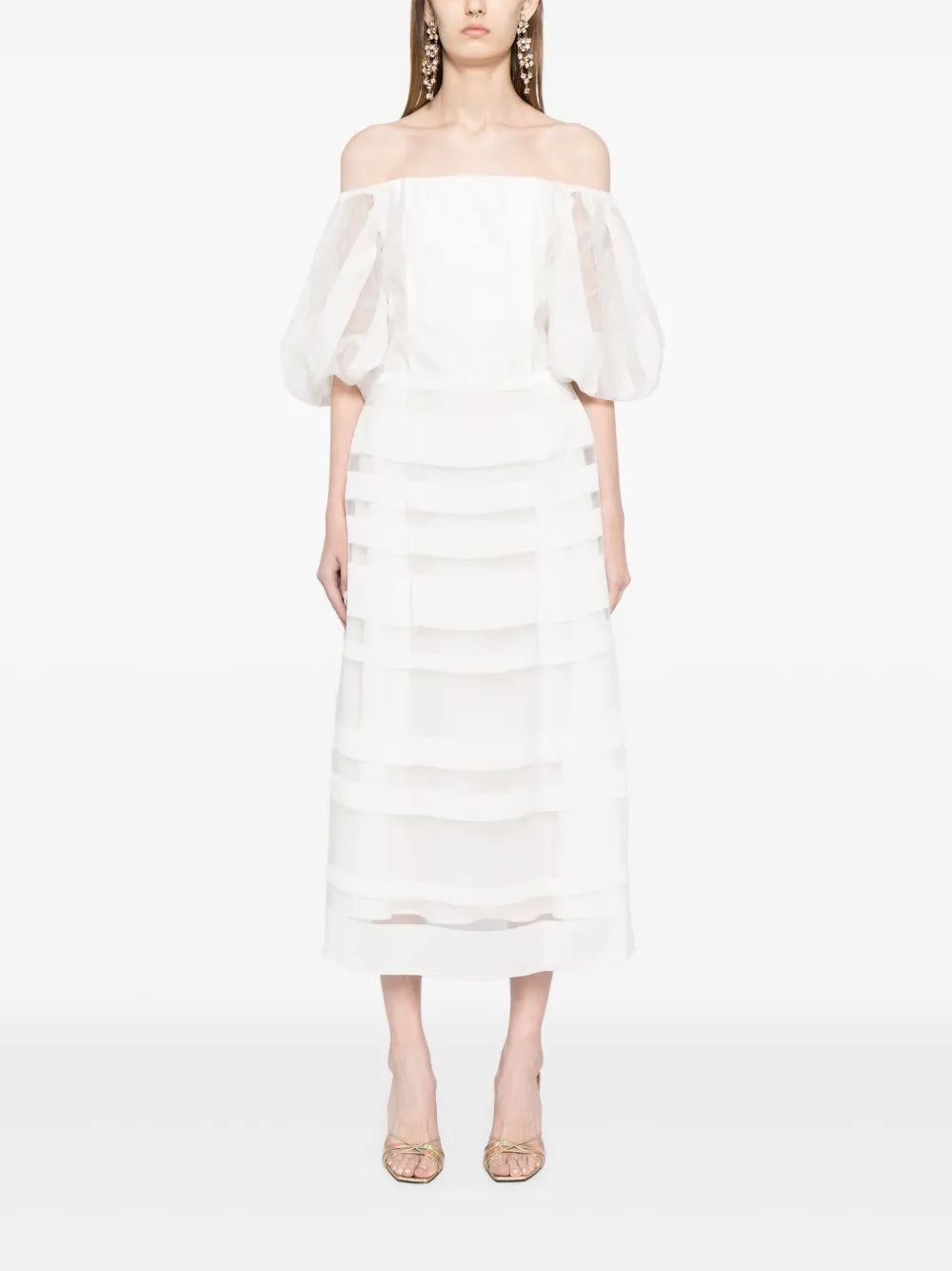 Striped Off-Shoulder Dress