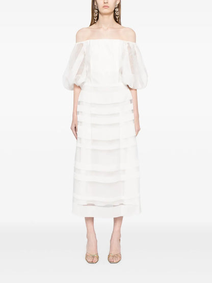 Striped Off-Shoulder Dress