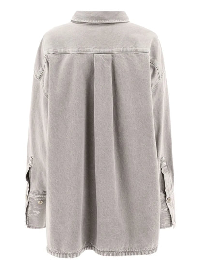 Cut-Out Detail Asymmetric Collar Shirt