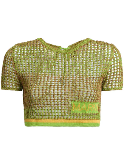 Crochet-Knit Cropped Top