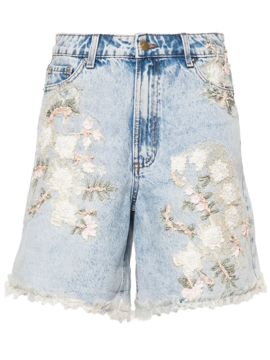 High-Rise Denim Shorts