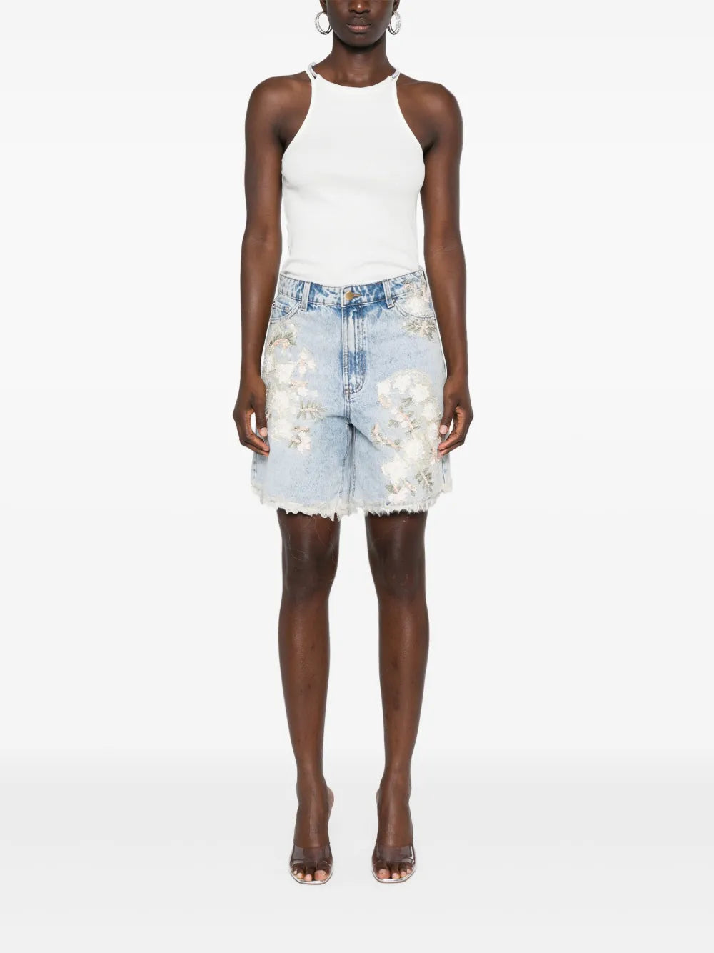 High-Rise Denim Shorts