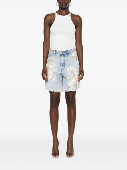 High-Rise Denim Shorts