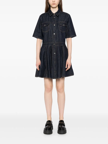 Button-Down Denim Mini Dress