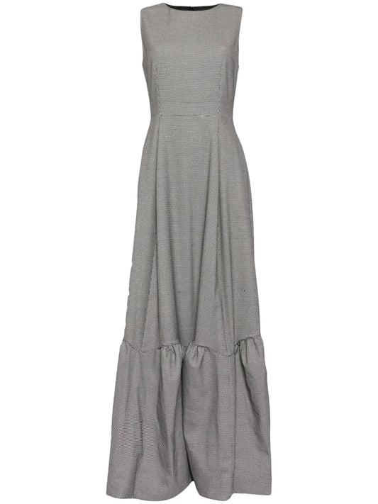 Printed Gabardine Maxi Dress