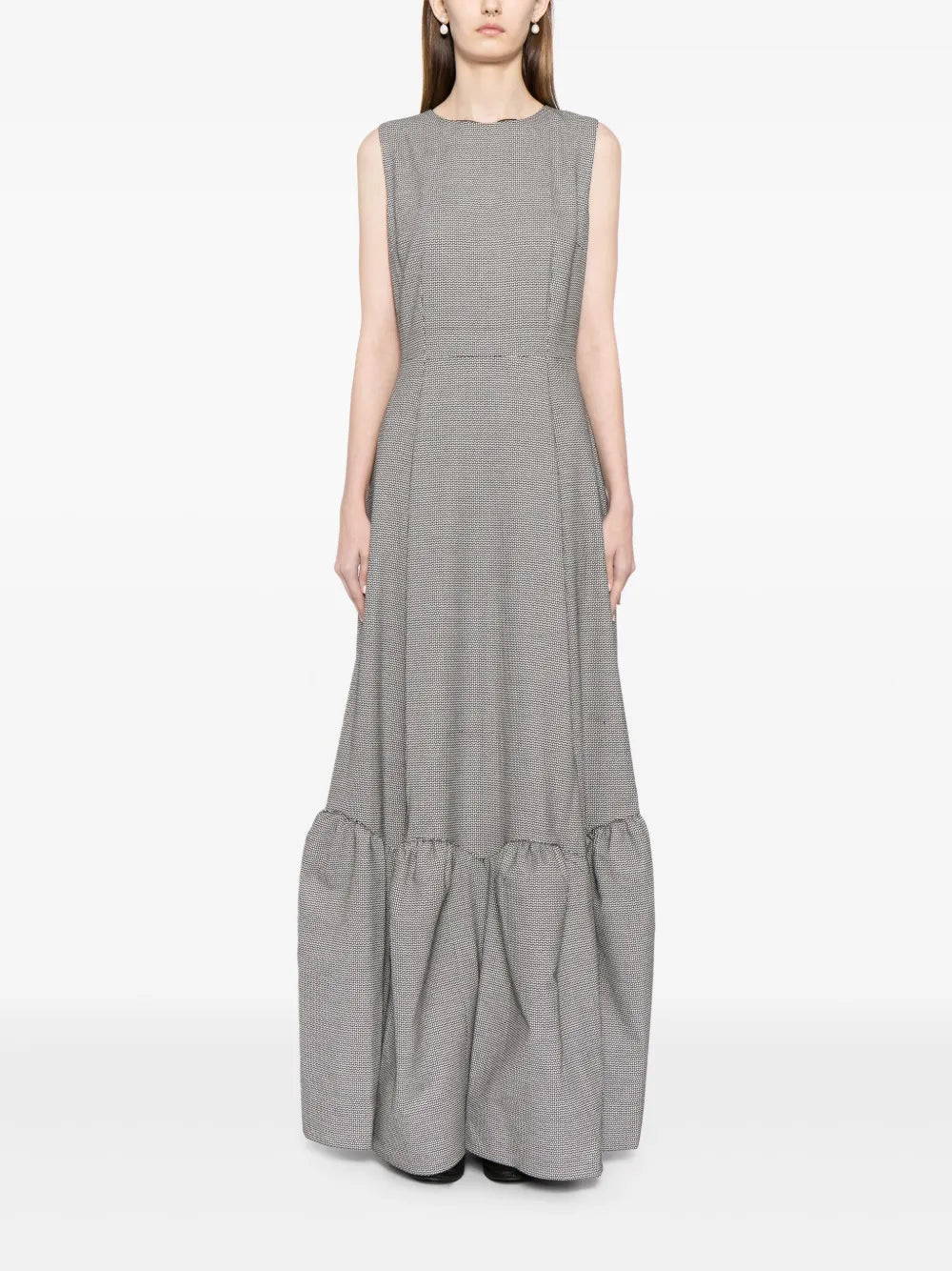 Printed Gabardine Maxi Dress