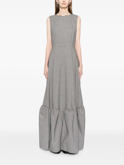Printed Gabardine Maxi Dress