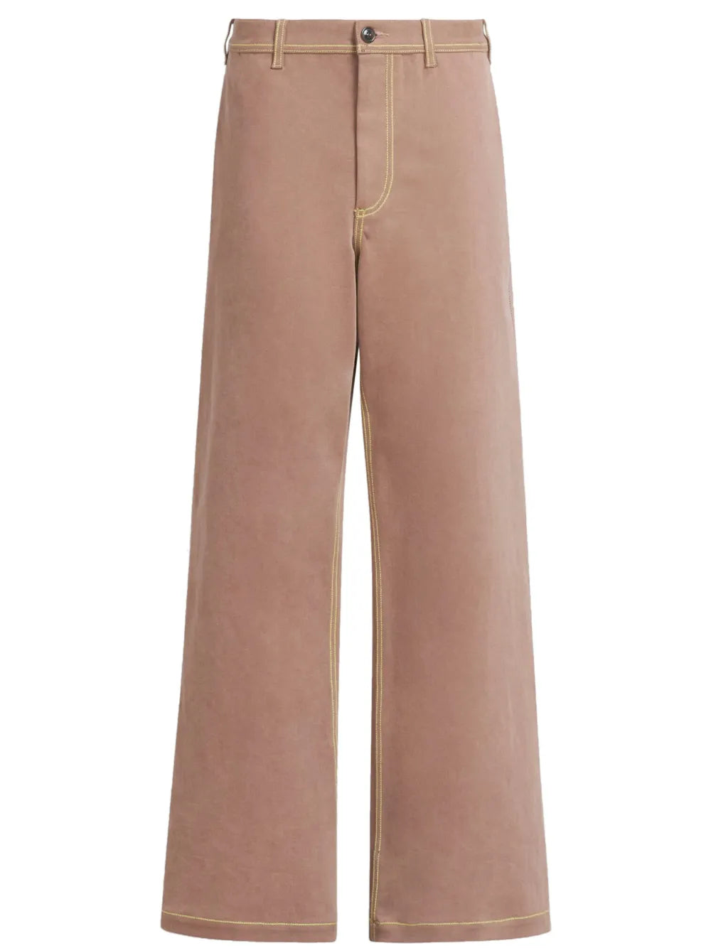 Contrast-Stitching Wide-Leg Trousers